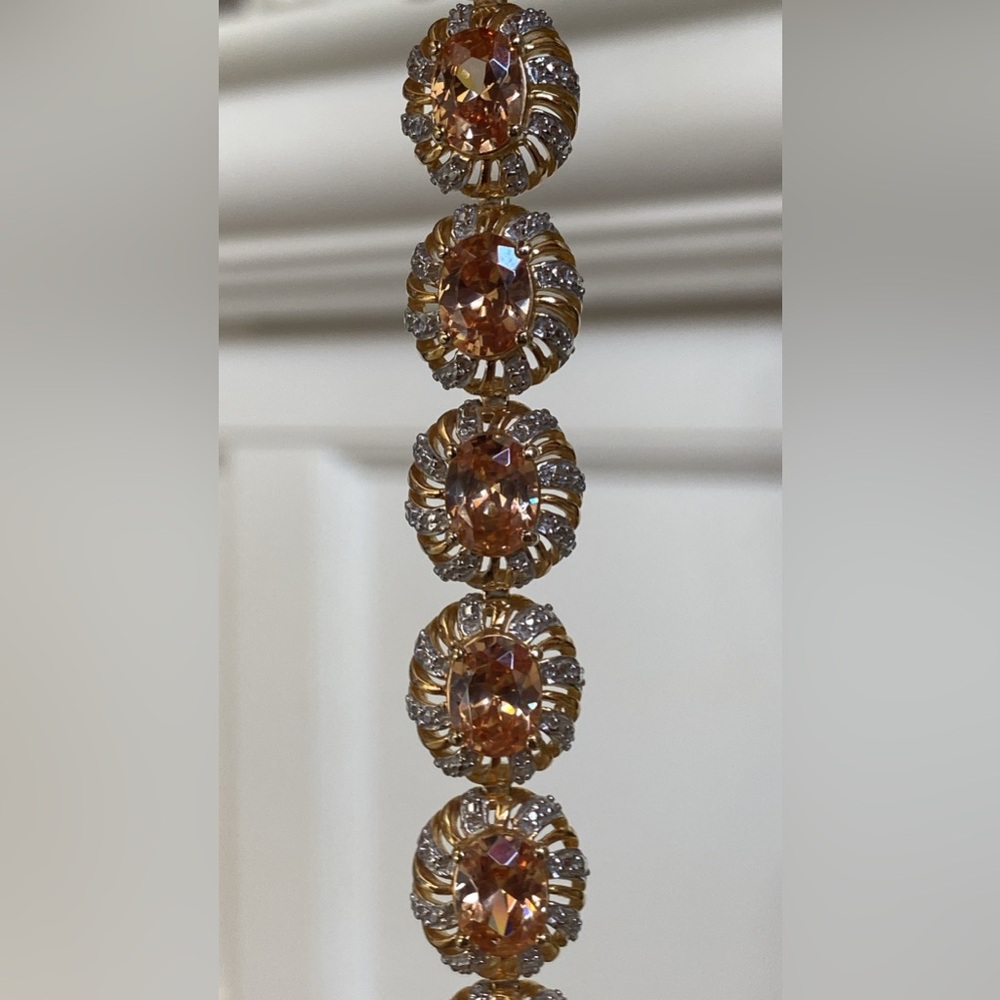 Ross Simmons 18k Gold Over 925 Sterling Silver Tourmaline Gemstones Bracelet - Picture 8 of 16